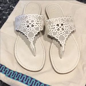 *TRADE*White Tory Burch flip flop sandals